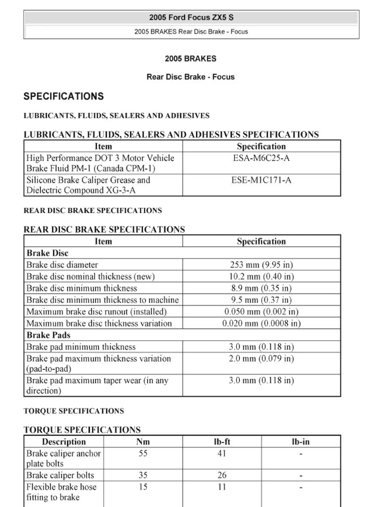 Rear Disc Brakes | PDF