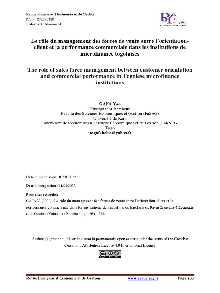 Management des forces de vente et performance | PDF | Sodles ...