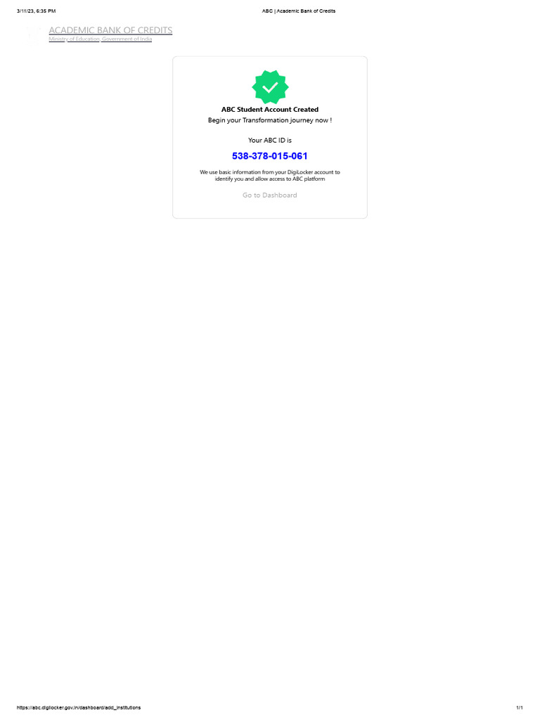 ABC Student Account Confirmation | PDF