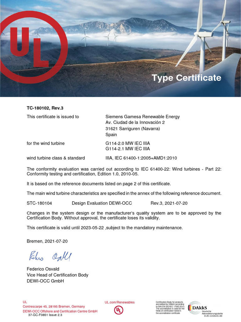 Type Certificate: TC-180102, Rev.3 | PDF | International ...