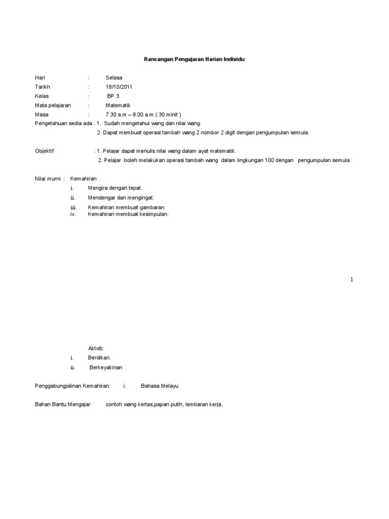 Rph Melakukan Operasi Tambah Wang Pdf