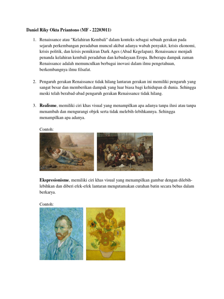 Pengaruh Renaissance dalam Seni Lukis | PDF