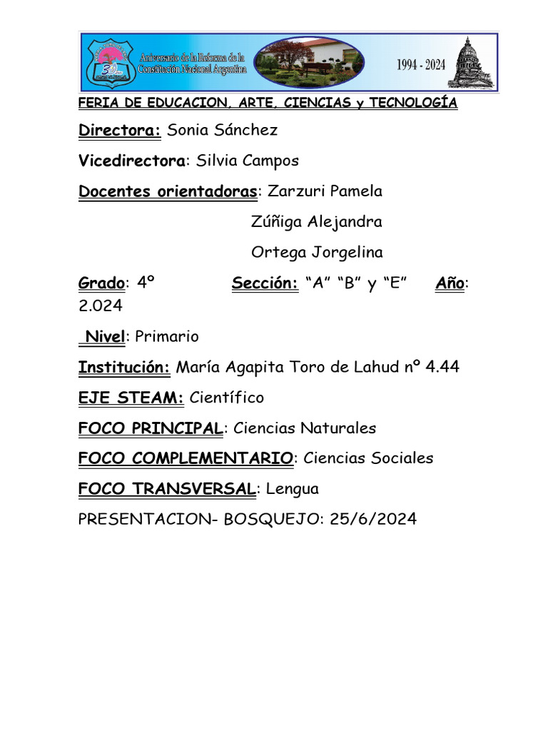 Feria de Educacion de Ciencia 2024 | PDF | Ciencias Sociales | Science