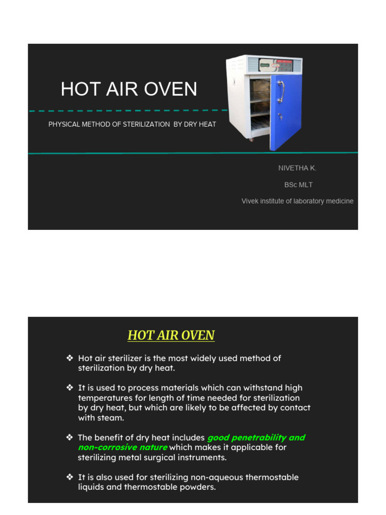 hot air oven PDF Sterilization (Microbiology)