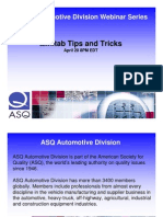 Minitab Tips and Tricks: ASQ Automotive Division Webinar Series