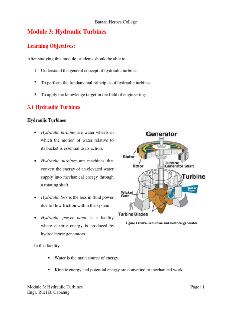 Hydraulic Turbines Overview and Types | PDF | Turbine | Hydroelectricity