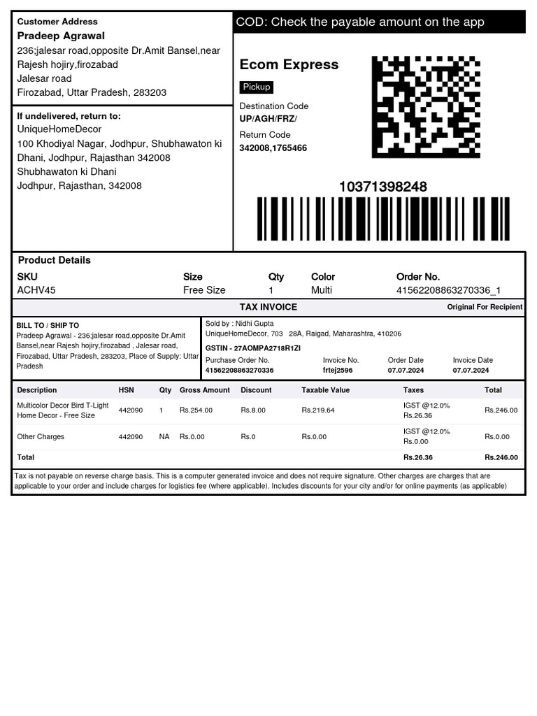 Sub Order Labels | PDF | Invoice | Economies