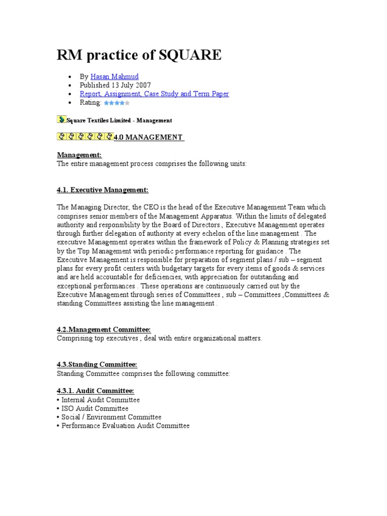 RM Practice of SQUARE | PDF