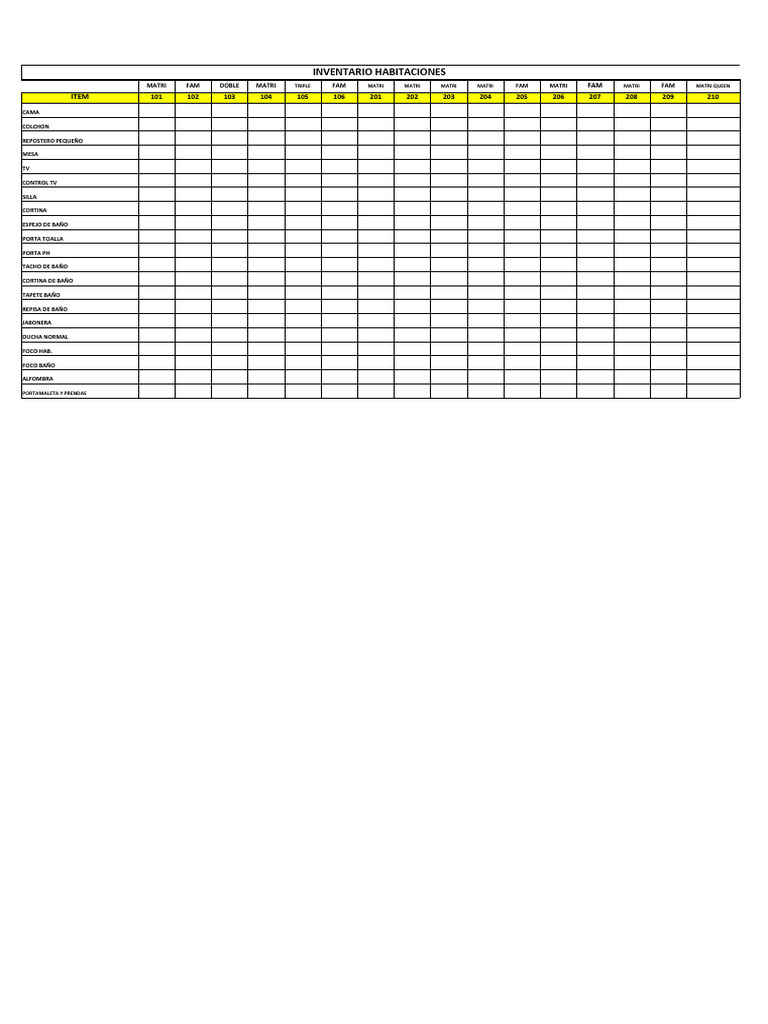 Plantilla De Checklist Inventario F Sico Eficiente/planilha De Inventario