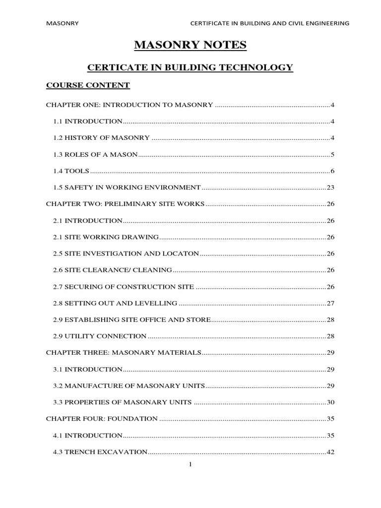 Masonry Cbt 1 Pdf Masonry Concrete