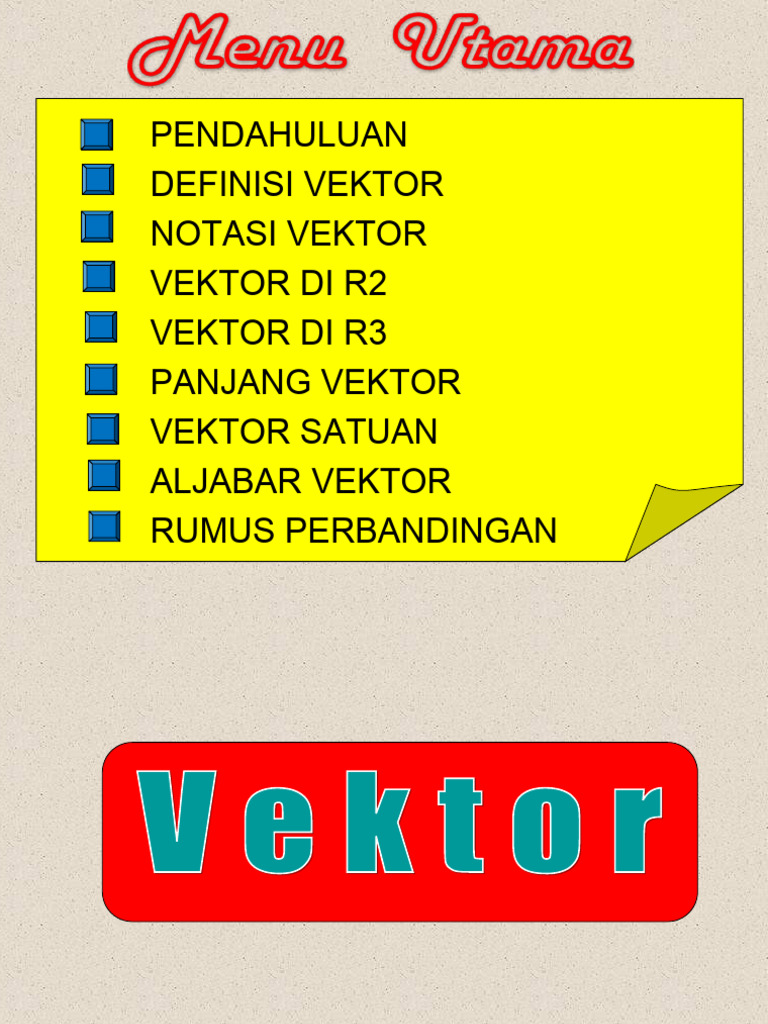 Definisi dan Notasi Vektor dalam R2 dan R3 | PDF
