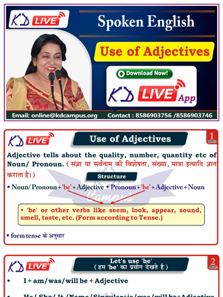 Use of Adjective | PDF