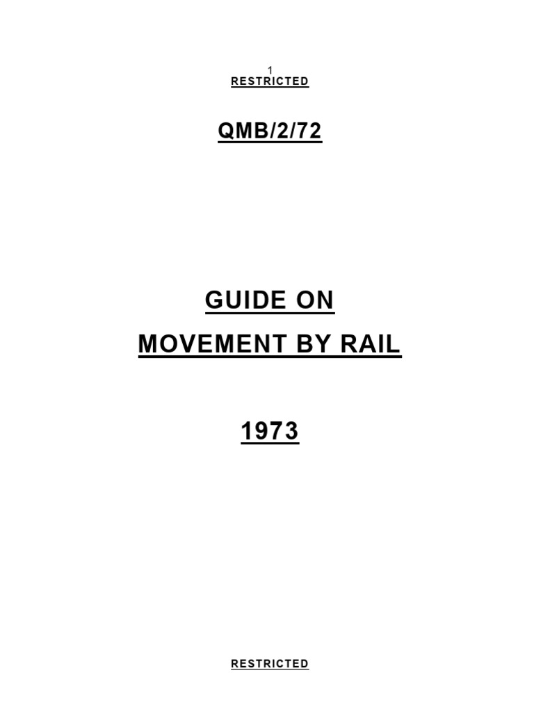 Qmb-2-72 Guide On Movement by Rail | PDF | Rail Transport | Train