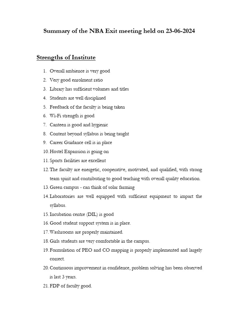 Summary NBA Exit Meeting | PDF | Online And Offline | Automation