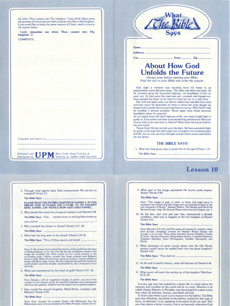 What The Bible Says About How God Unfolds The Future Bible Study | PDF ...