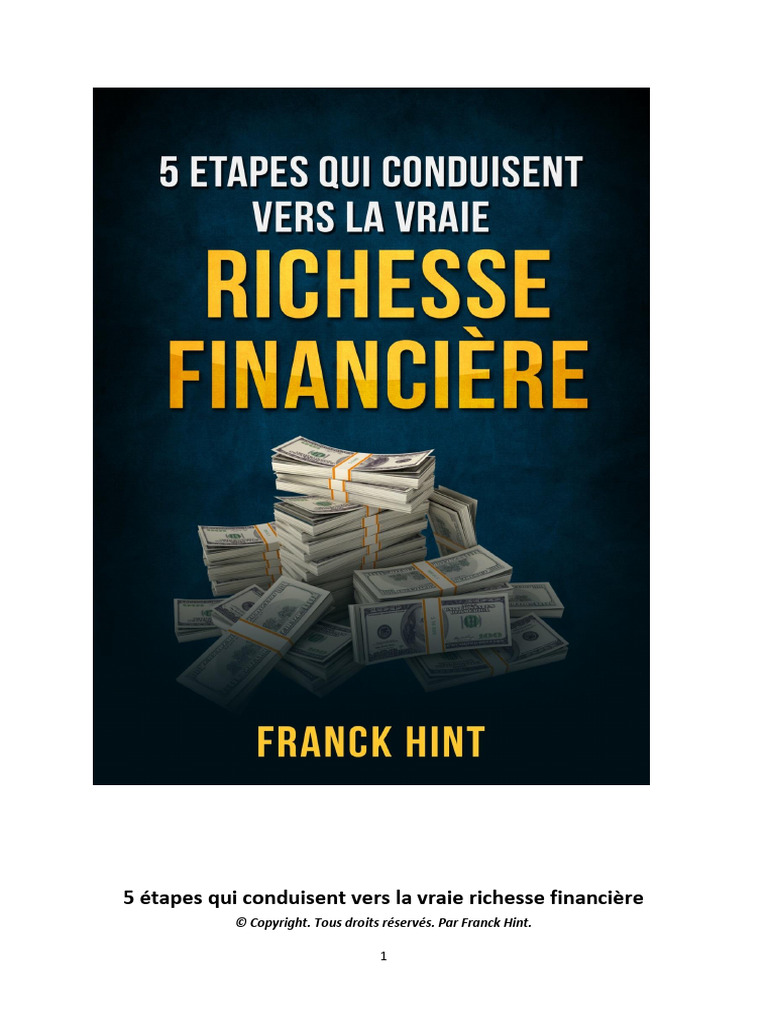 5 étapes vers la vraie richesse financière | PDF | Blog | Dettes