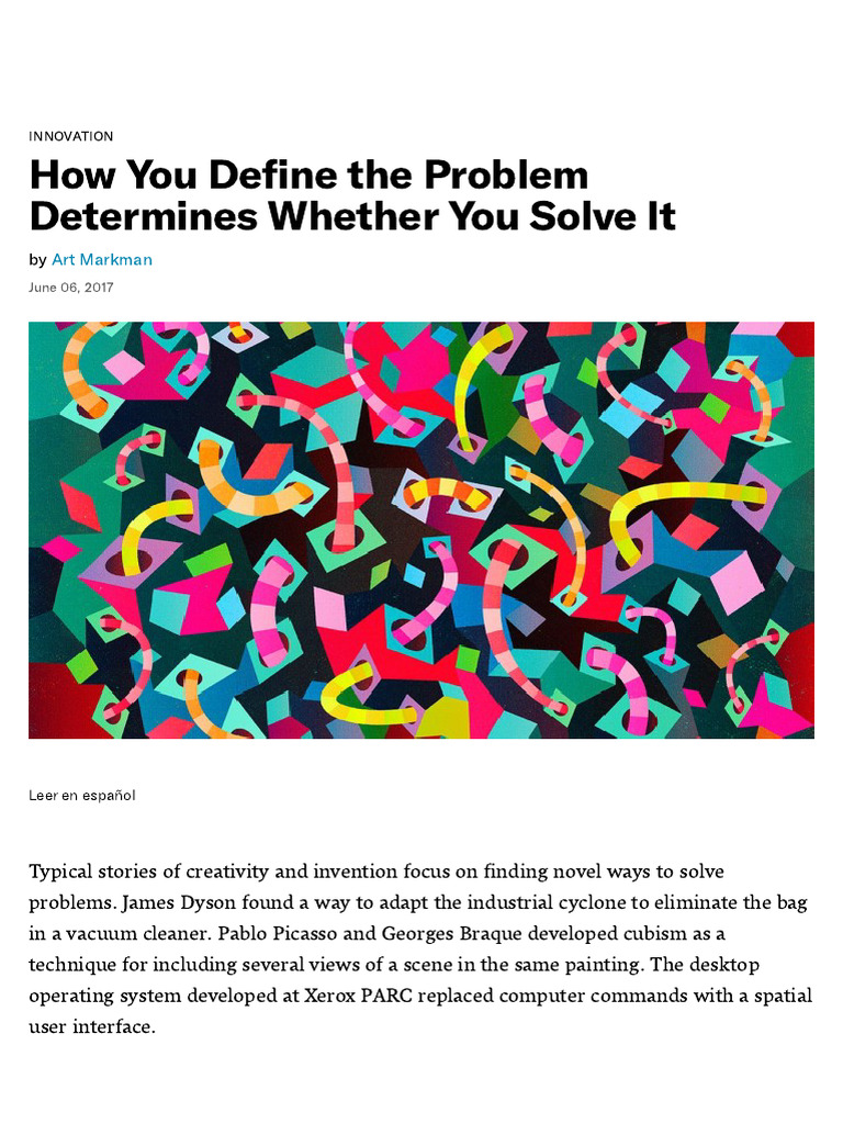 How You Define The Problem Determines Whether You Solve It | PDF ...