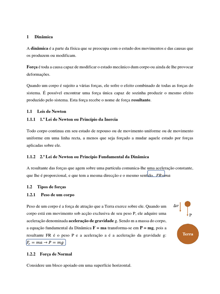 Dinâmica e Leis de Newton Explicadas | PDF | Força | Leis do Movimento ...