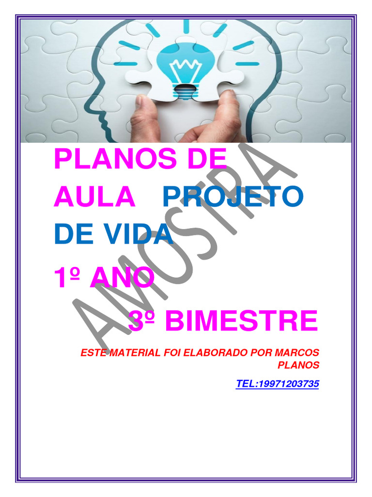 Planos de Aula: Projeto de Vida 1º Ano | PDF | Aprendizado ...
