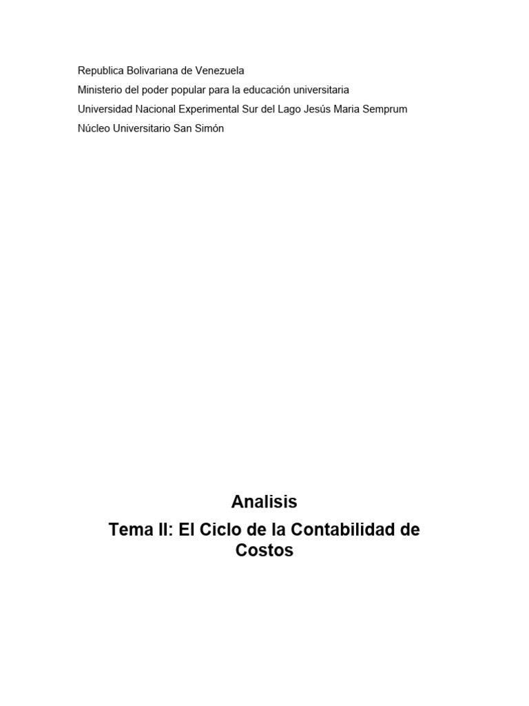 Ciclo de Contabilidad de Costos | PDF | Costo | Business