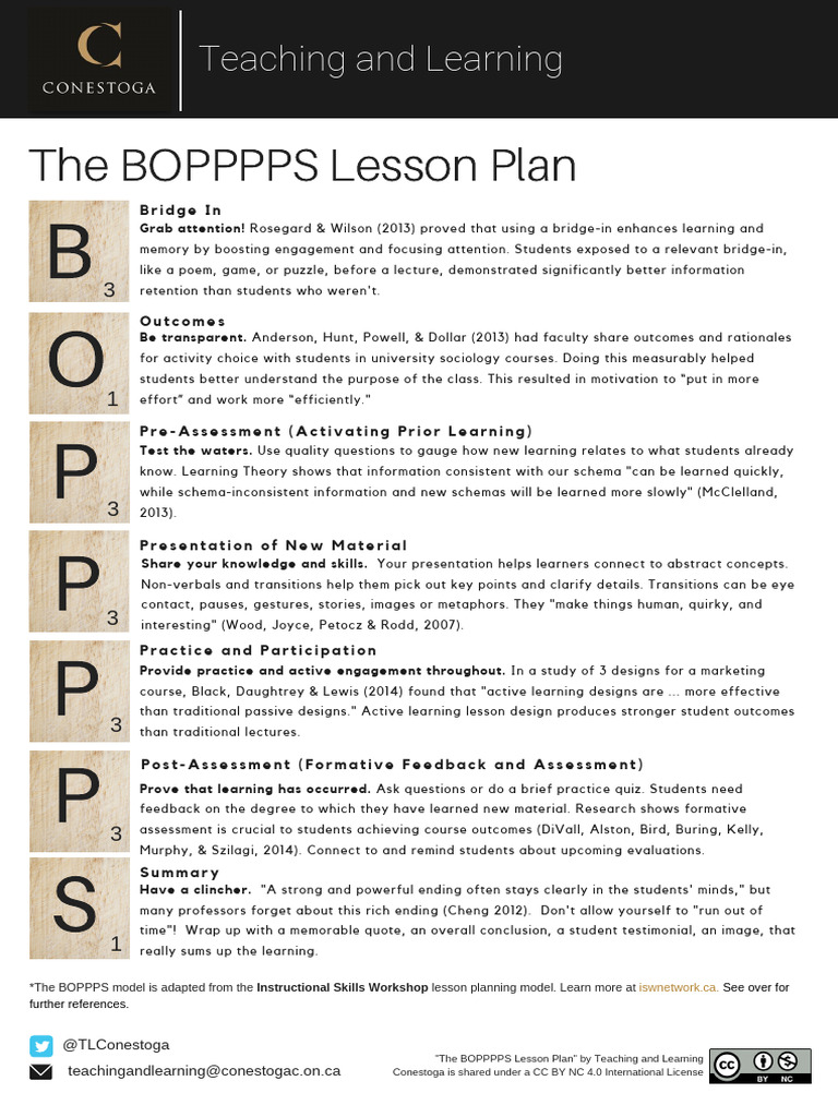 Effective BOPPPS Lesson Planning Guide | PDF | Learning | Lesson Plan