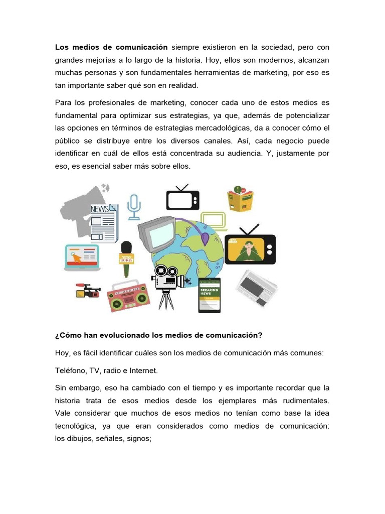 Evolución y Uso de Medios de Comunicación | PDF | Internet | Televisión