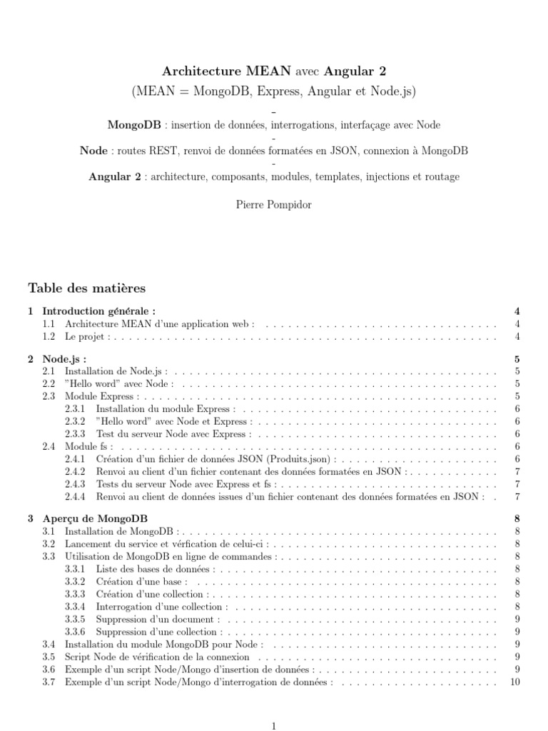 Architecture MEAN avec Angular 2 | PDF | JavaScript | Modèle-vue-contrôleur