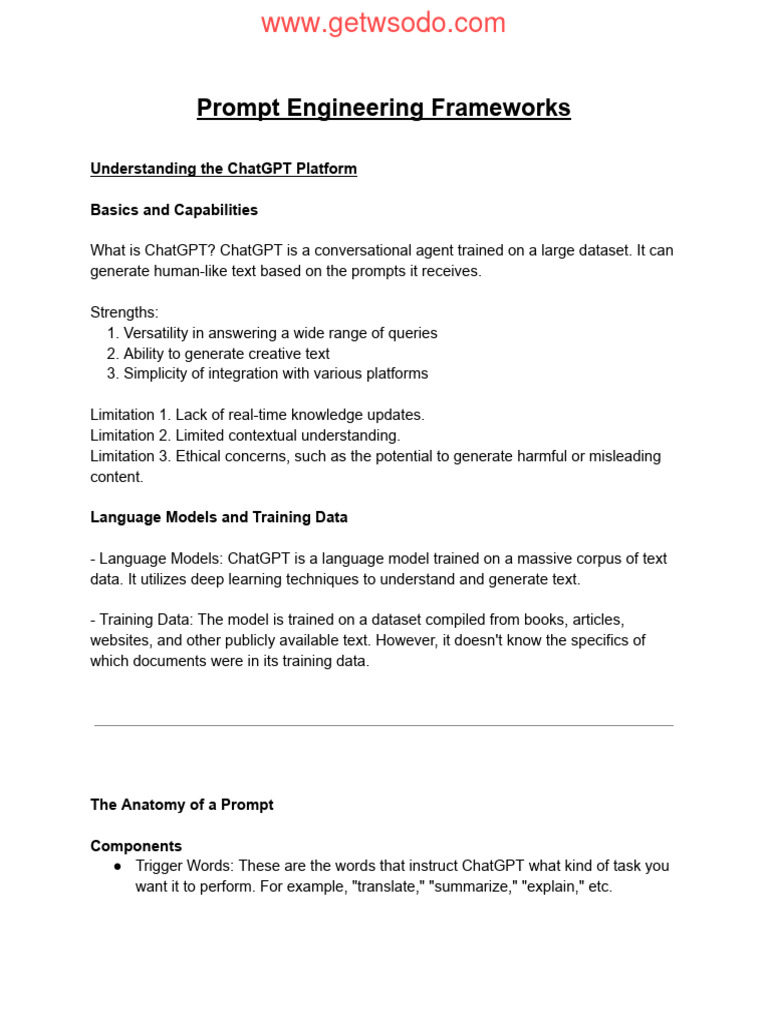 04-Prompt Engineering Framework | PDF | Data | Translations