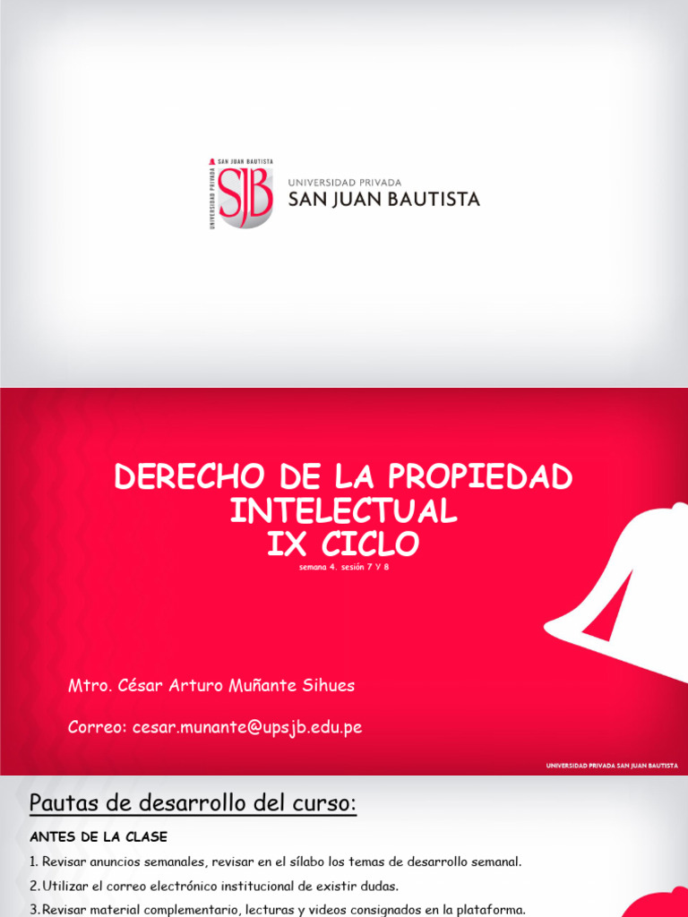 Derecho de La Propiedad Intelectual Semana 05 (Sesion 9 y 10) | PDF | Autor