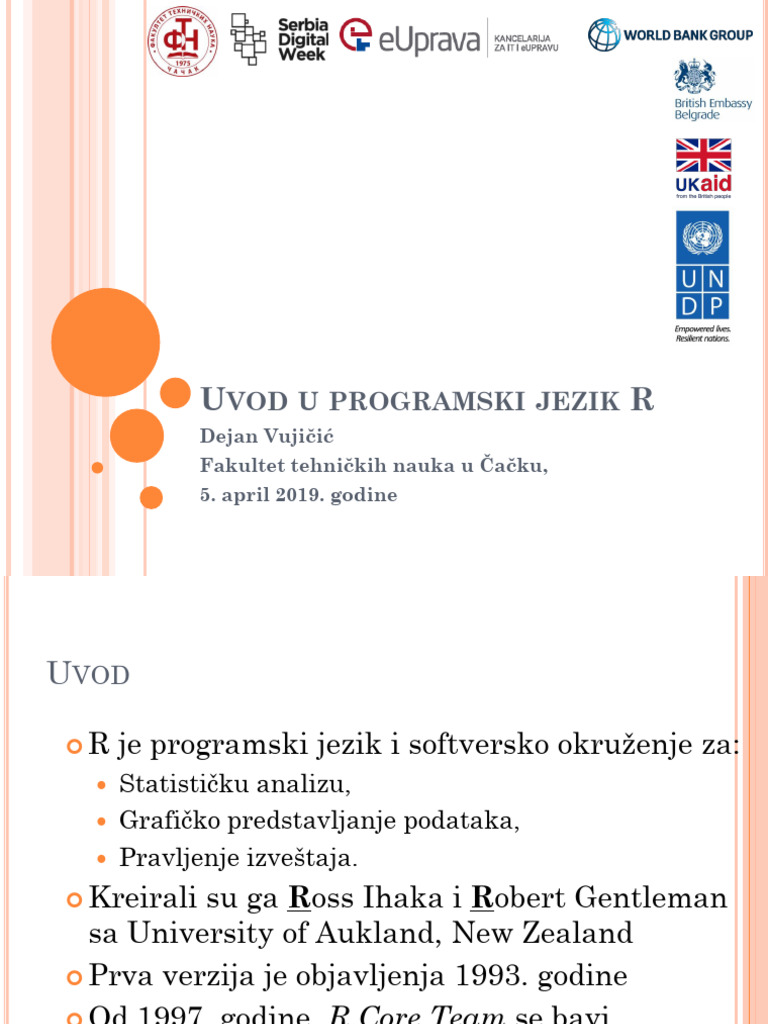 Uvod u Programski Jezik R | PDF