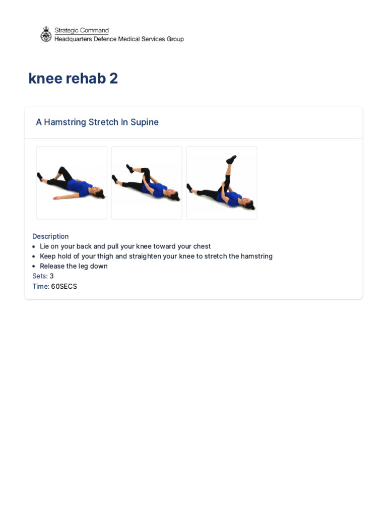 Knee Rehabilitation Exercises Guide | PDF | Knee | Kettlebell