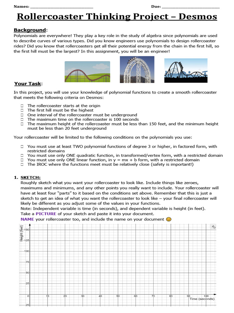 Polynomials TC Project - Rollercoaster Sem2 | PDF | Function ...