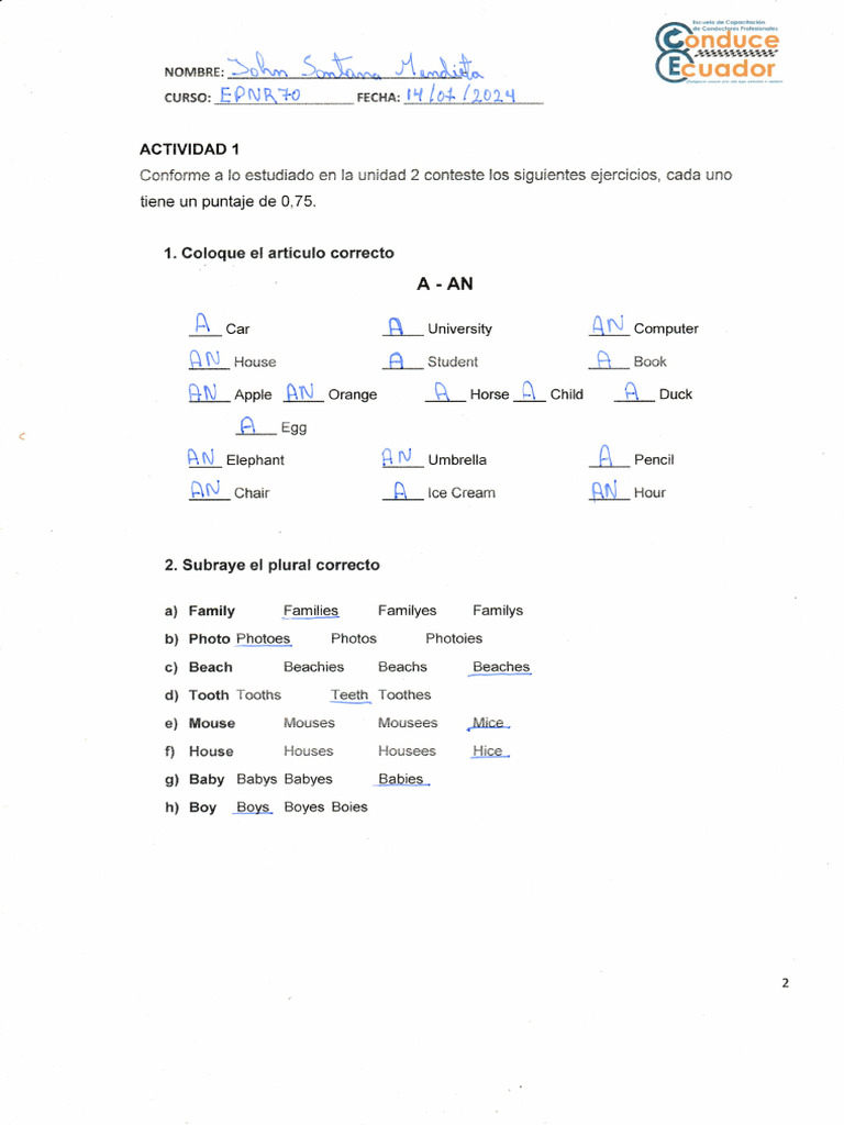 Actividad 2 Ingles | PDF