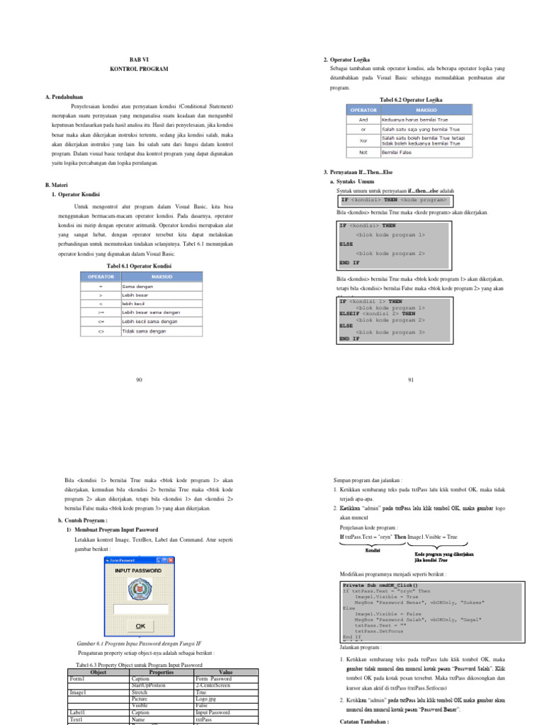 Penggunaan If dalam Pemrograman Visual | PDF