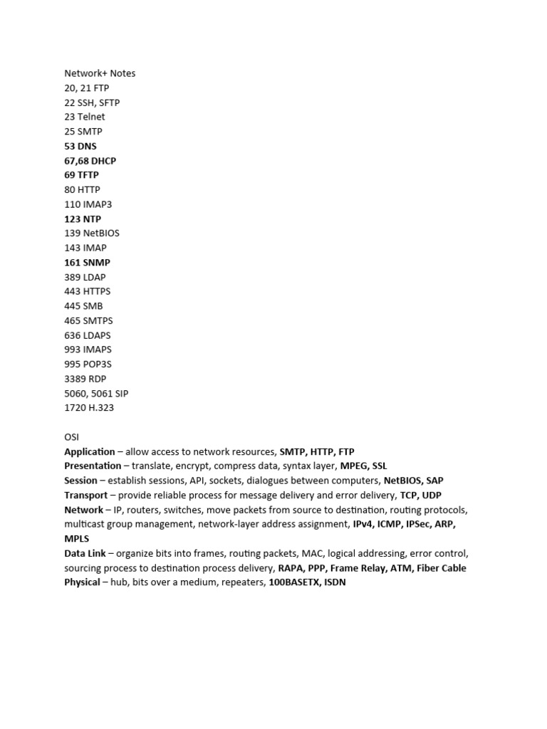 Network Notes+ | PDF | Computer Network | Internet Protocols
