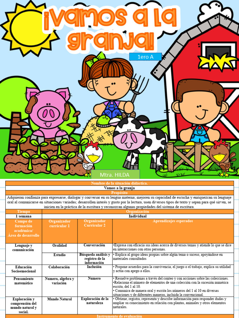 Actividades en la Granja para 1ero A | PDF | Evaluación