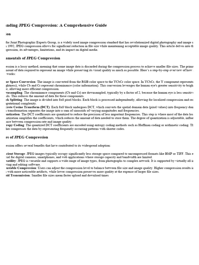 Jpeg Compression Examples