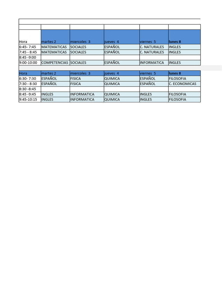 Horarios Académicos 2024 | PDF | Estudios de idiomas extranjeros