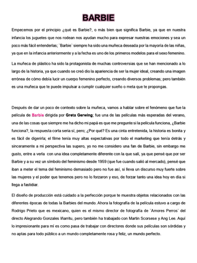 BARBIE | PDF | Barbie | Muñecas
