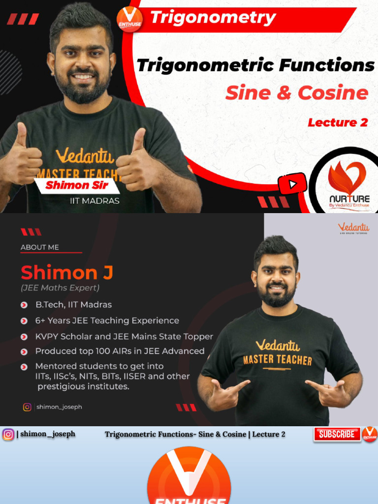 Trigonometry+ +Trigonometric+Functions-+Sine+&+Cosine+ +Lecture+2+(1 ...