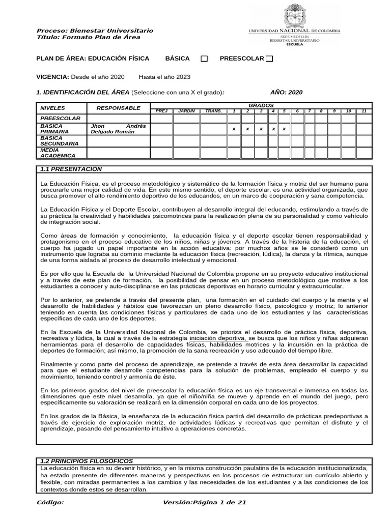 Educacin Fsica 1 A 5 | PDF | Educación de la primera infancia ...