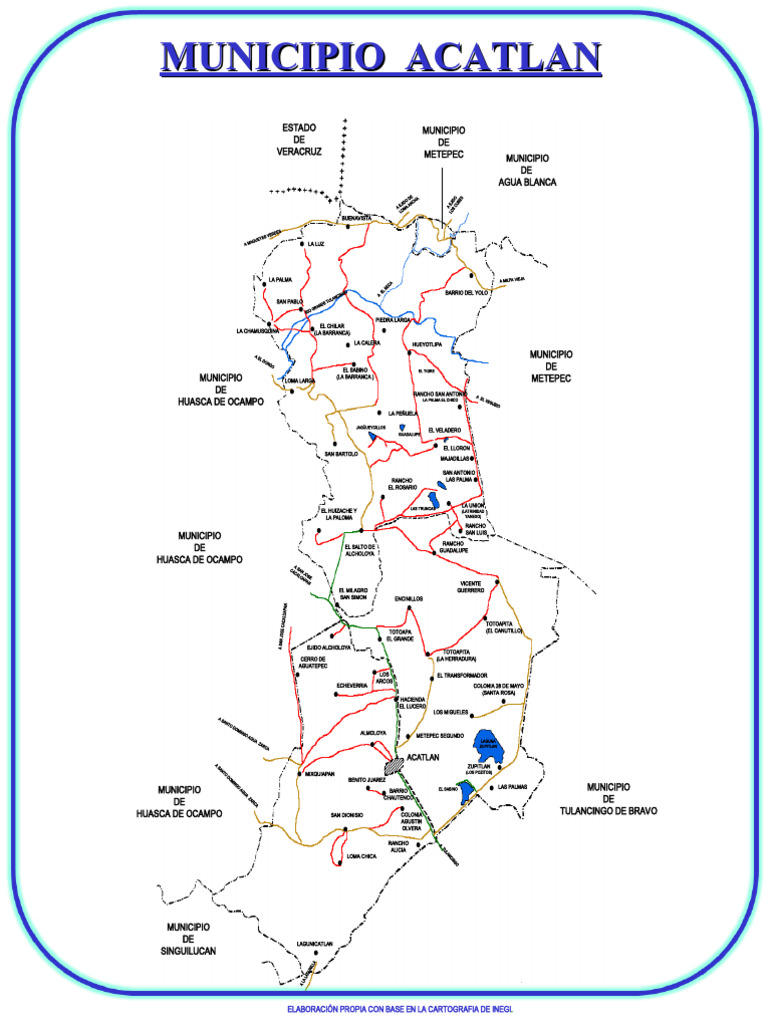 Mapa de Acatlán y alrededores | PDF