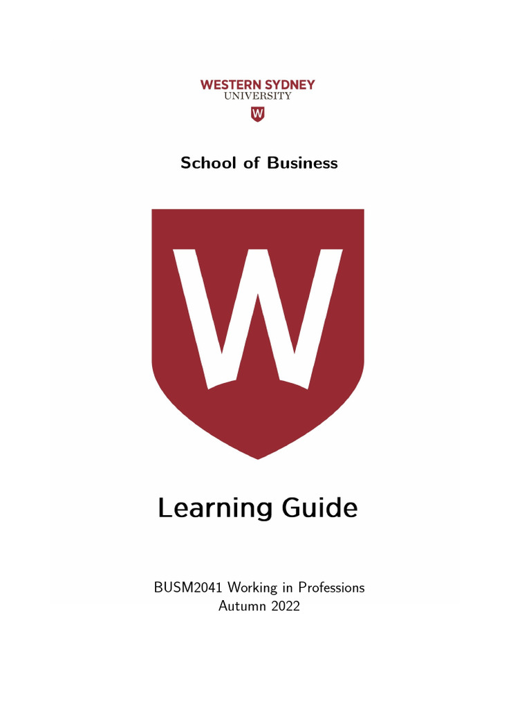 Learning Guide - Working in Professions | PDF | Educational Assessment ...