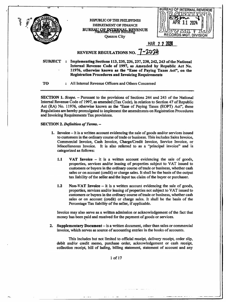 Rr no 7 2024 pdf value added tax invoice