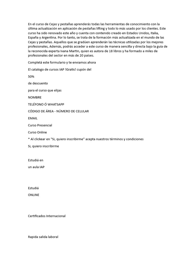 Curso de Pestañas | PDF | Crecimiento personal y profesional