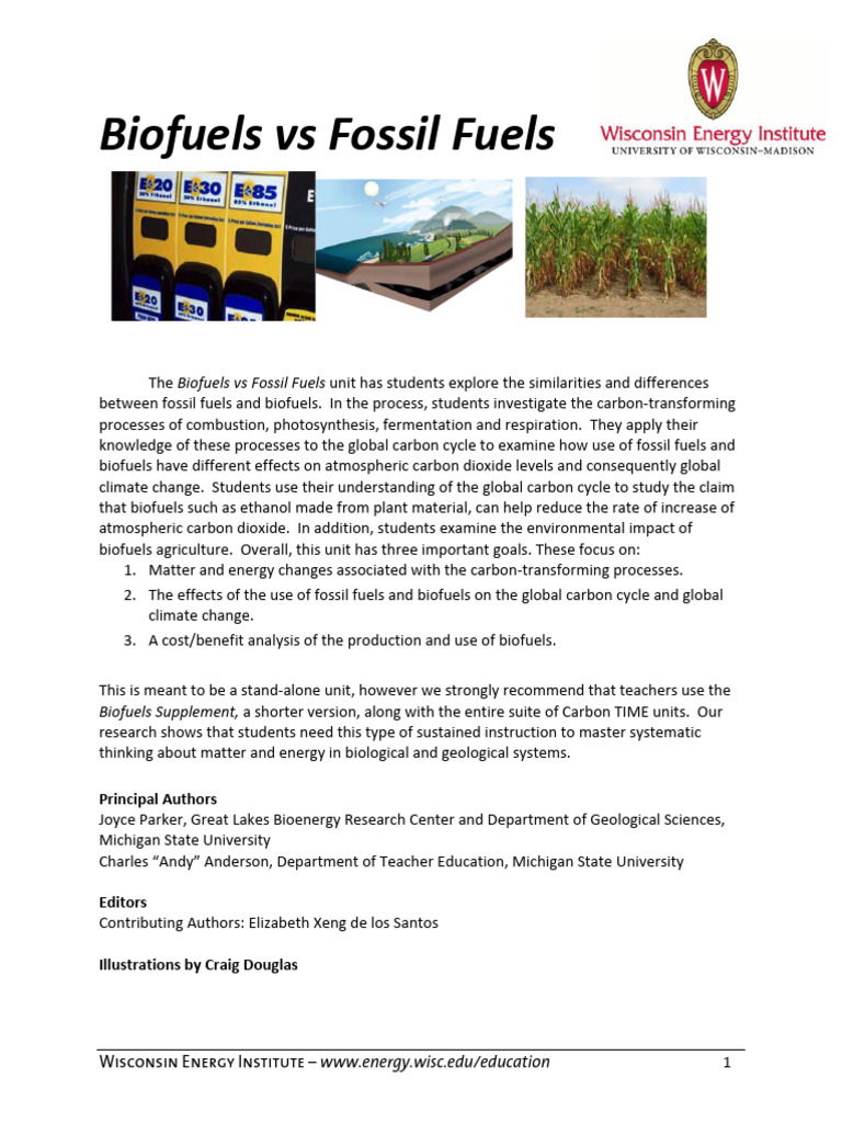 Biofuels Vs Fossil Fuels Teacher Guide - 221205 - 100040 | PDF ...