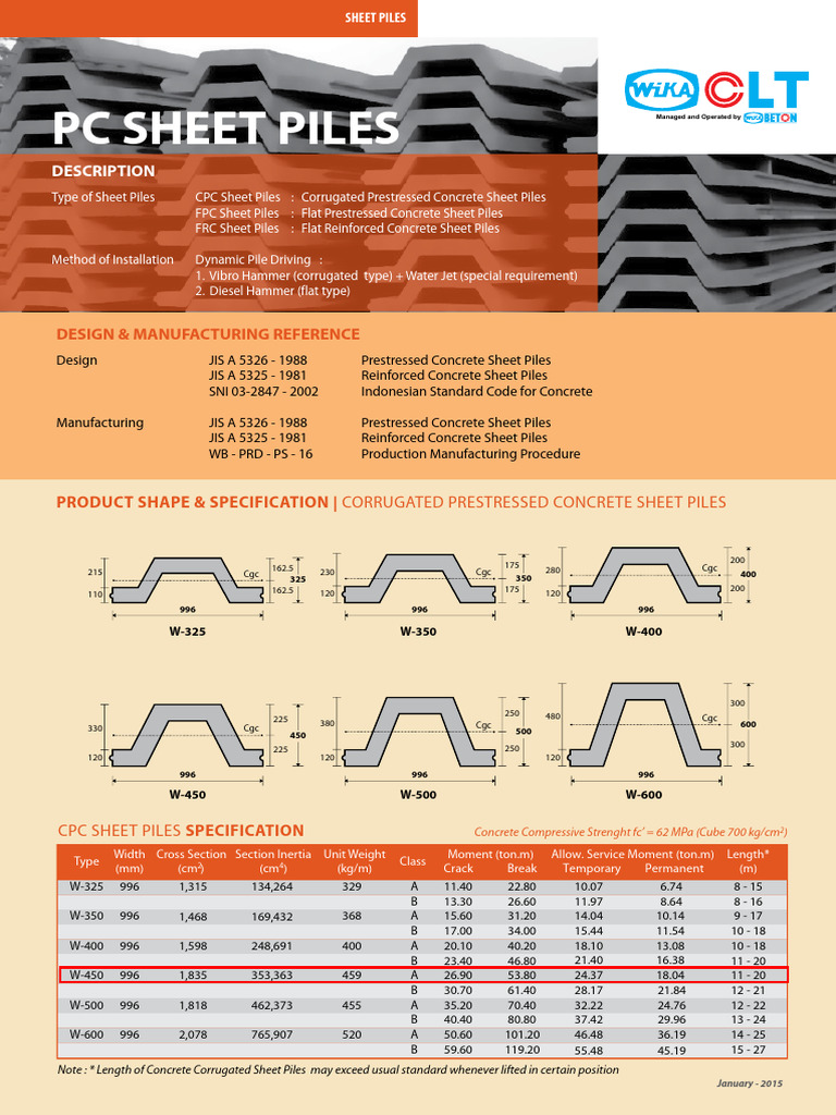 Wika Beton - Concrete Sheet Piles | PDF | Concrete | Building Technology