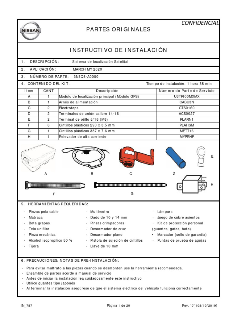 Instrucciones Instalación GPS Satelital | PDF | Conector eléctrico ...