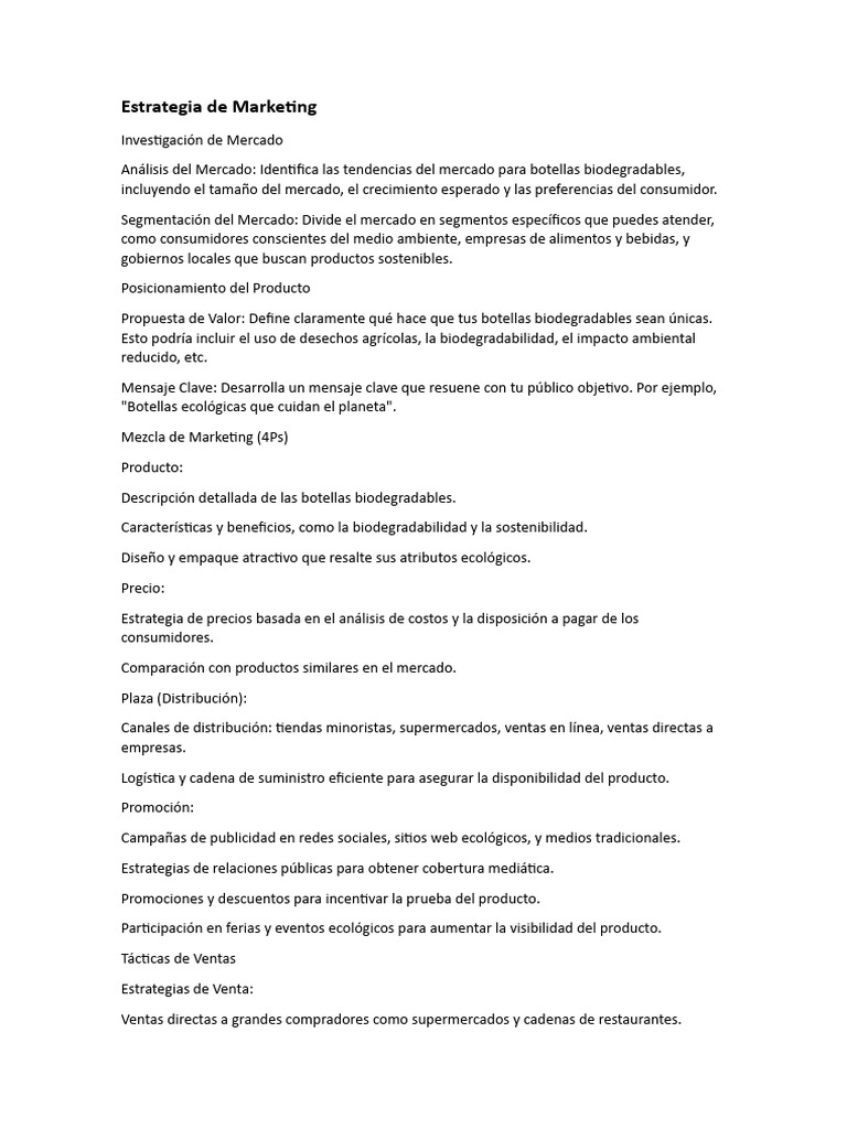 Estrategia de Marketing | PDF | Marketing | Producto (Negocio)