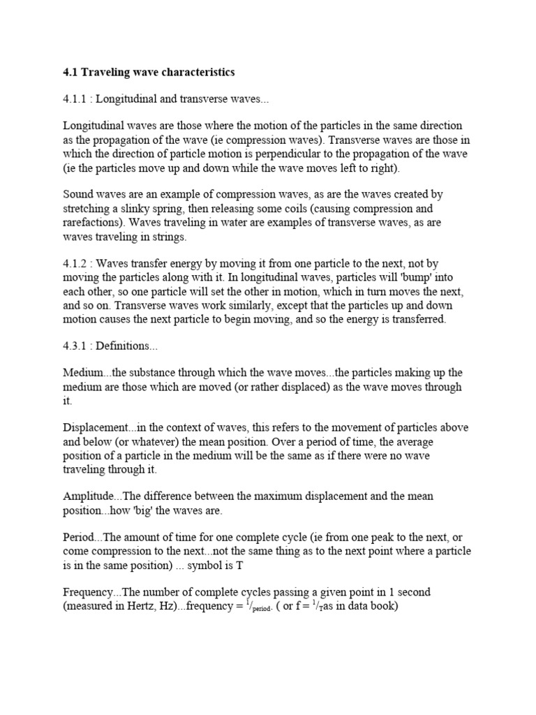 Waves Pdf Waves Wavelength